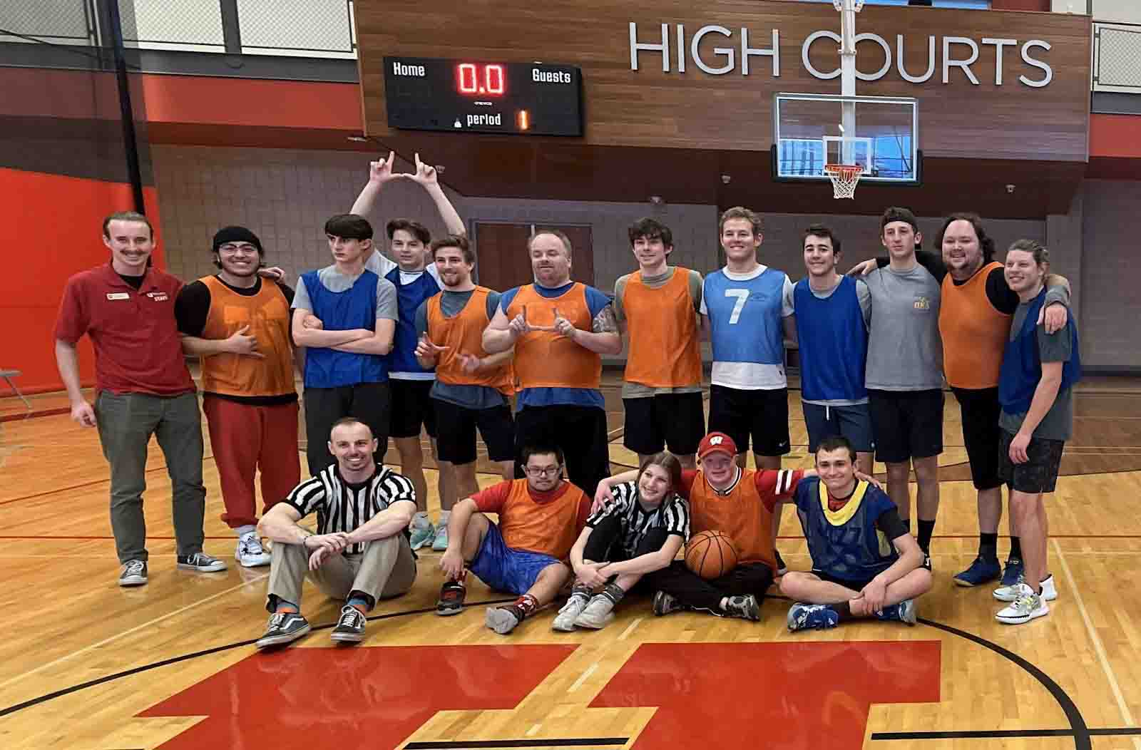 Team photo inside court